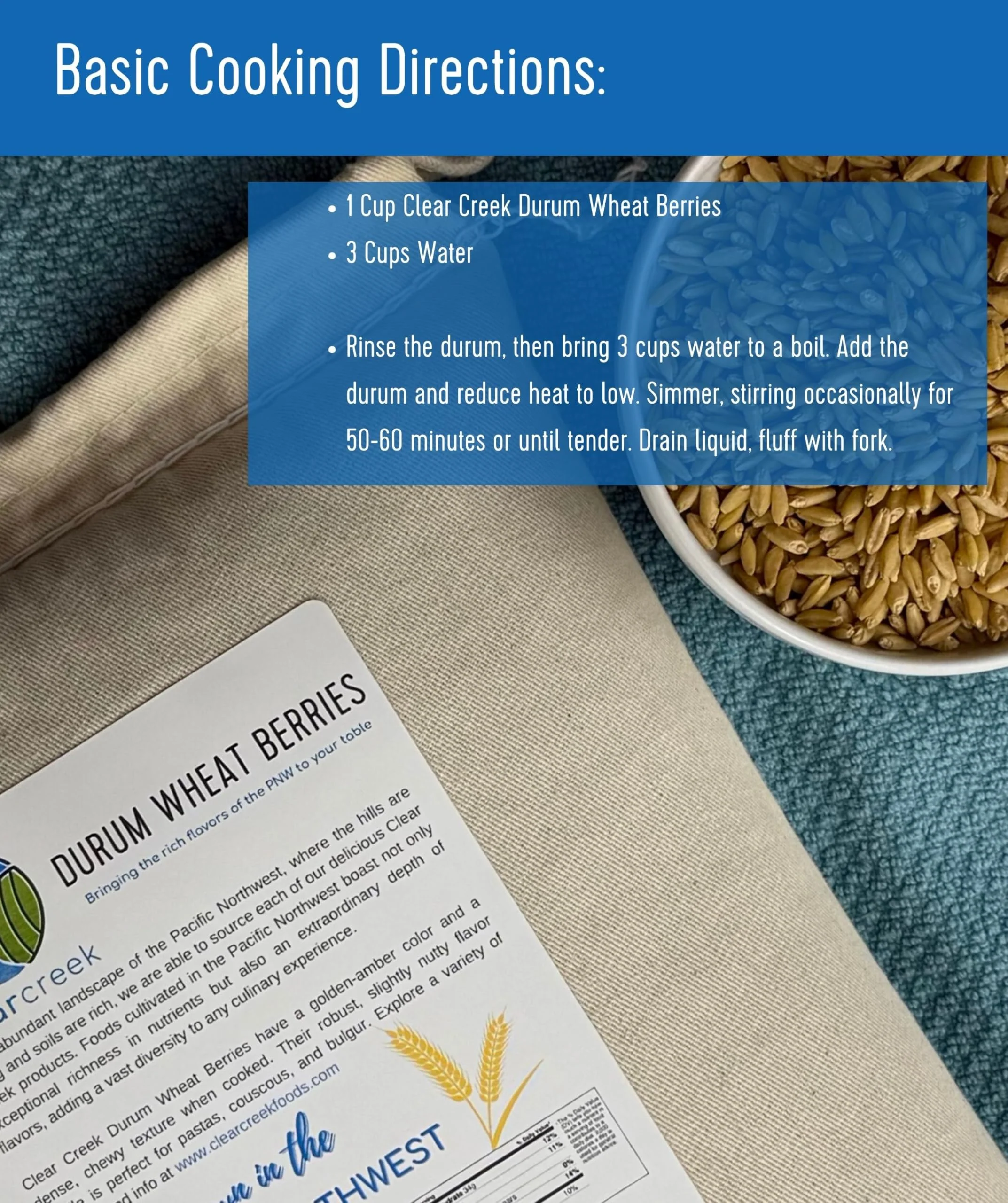 Durum Wheat Berries - 1 lb - Image 3