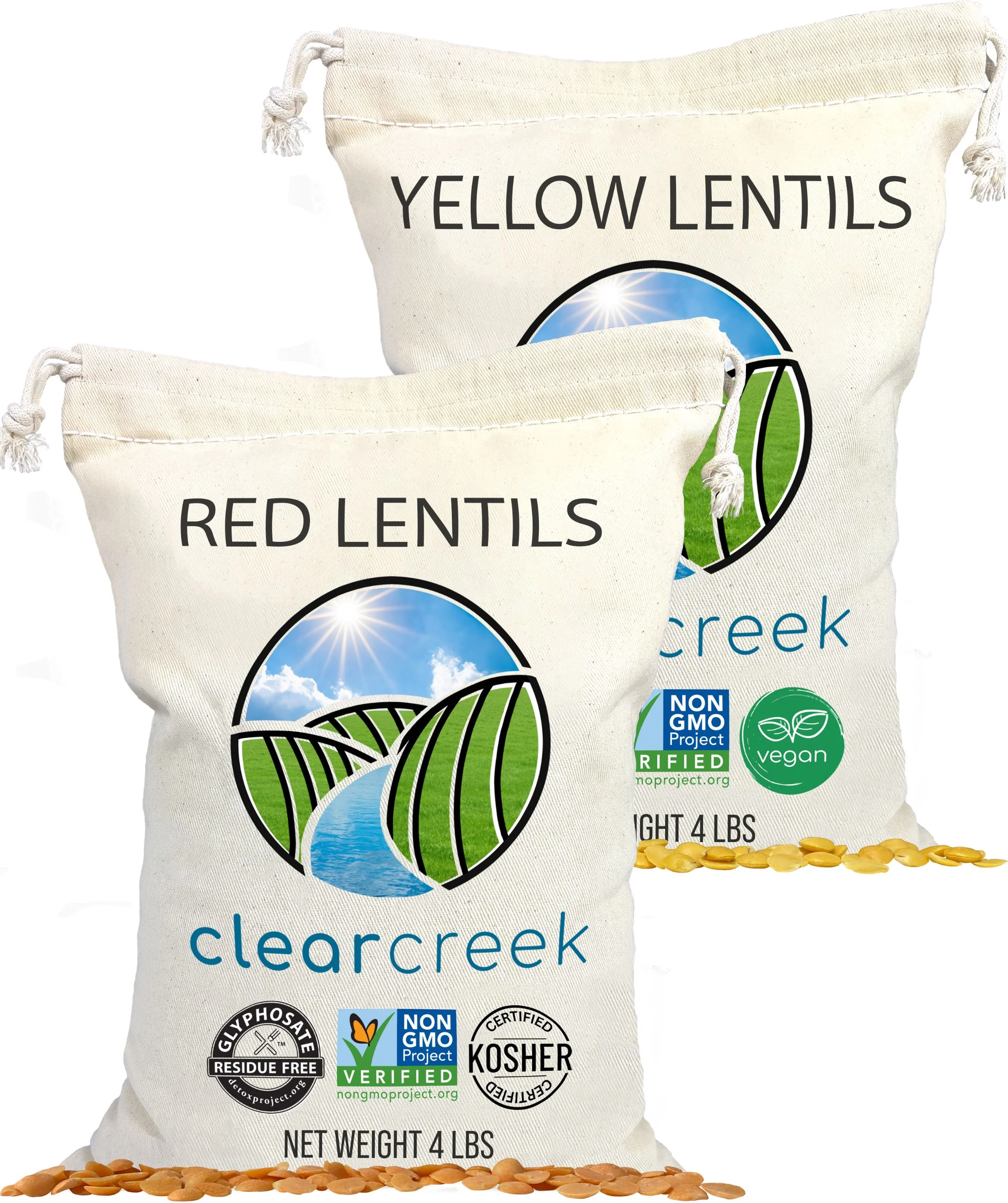 Red and Yellow Lentils - 8 lb