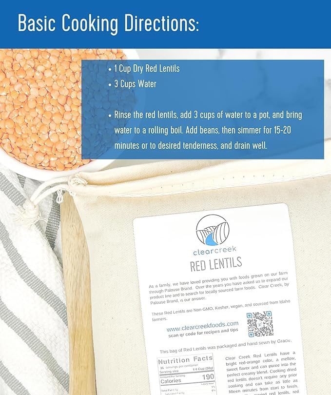 Red and Yellow Lentils - 8 lb - Image 3