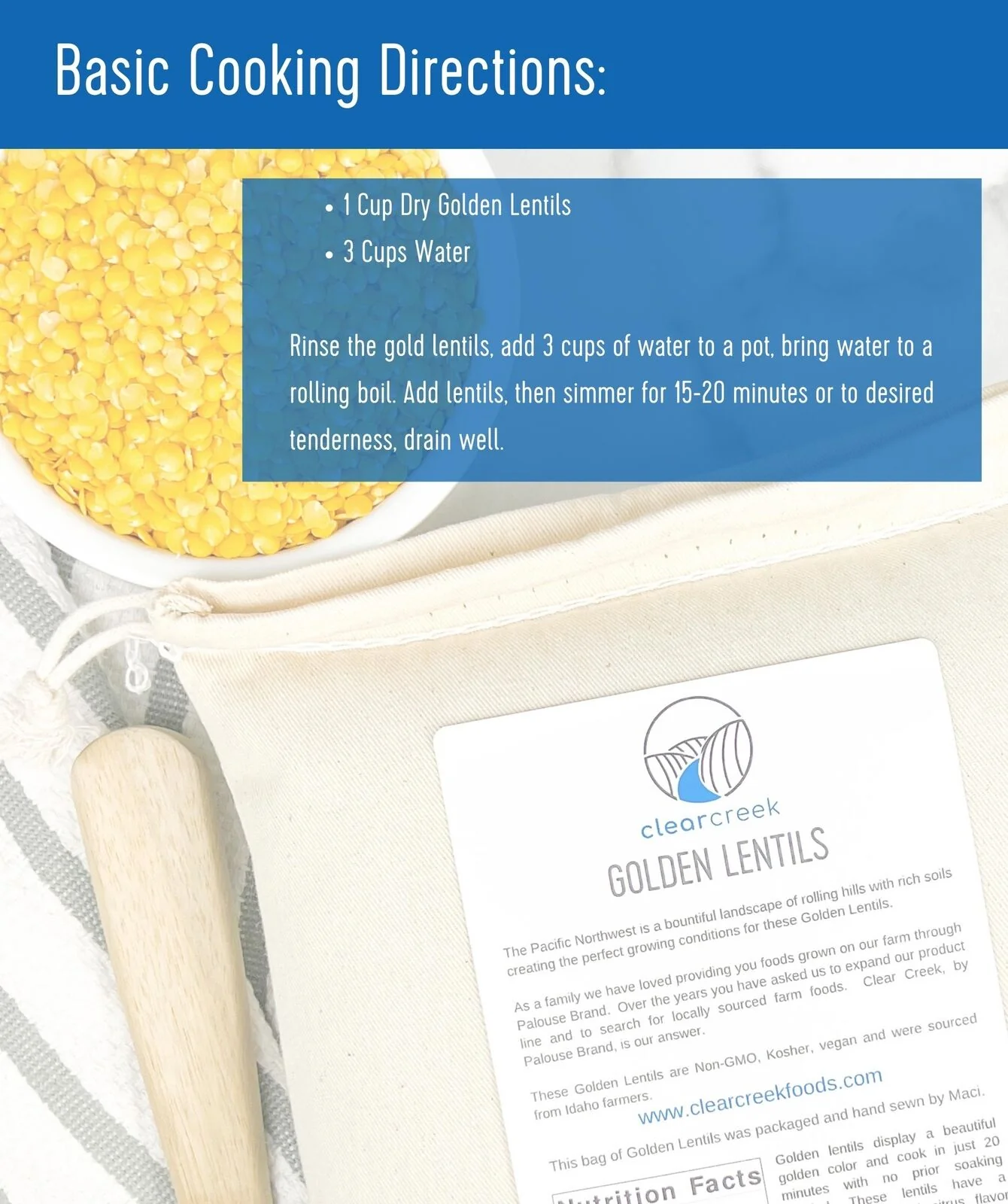 Golden Lentils - 25 lb Bag - Image 3