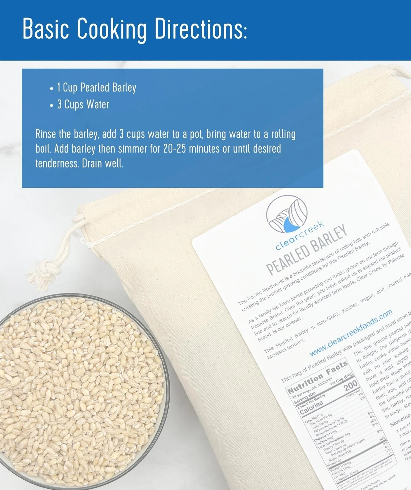 Pearled Barley - 25 lb Bucket - Image 3