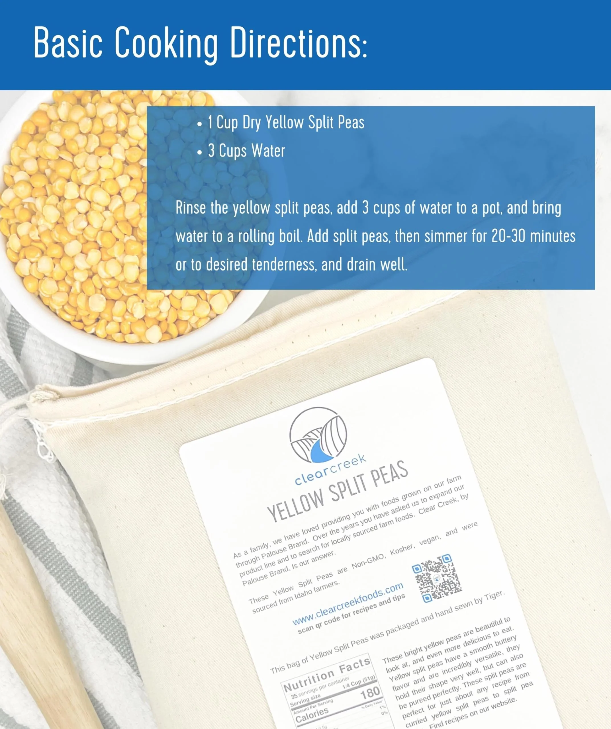 Yellow Split Peas - 18 lb - Image 3