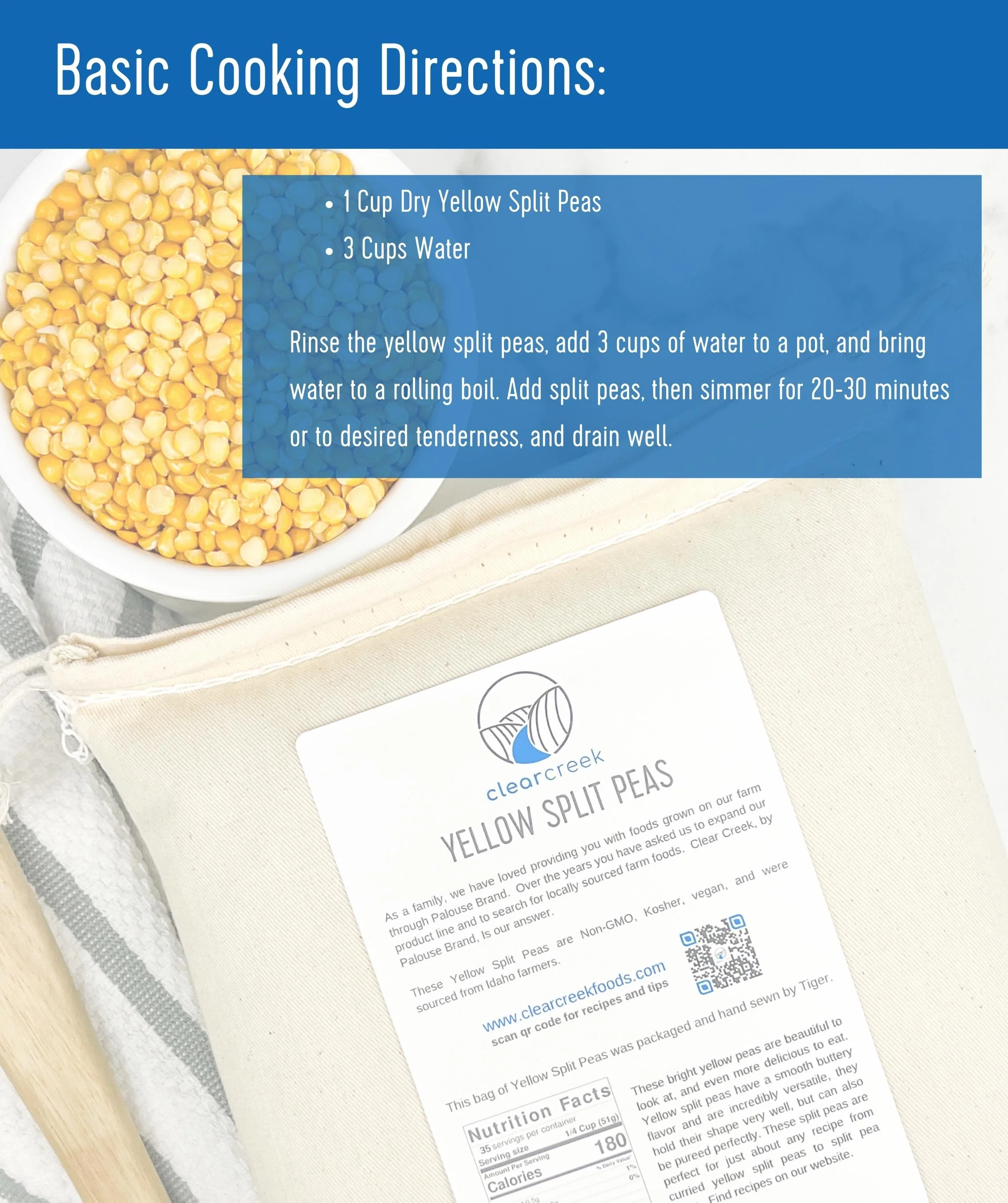 Yellow Split Peas - 25 lb Bag - Image 3